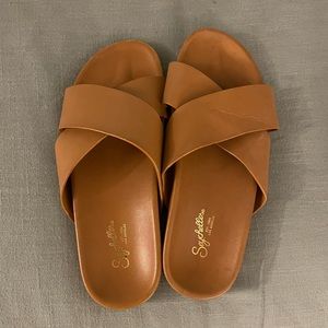 Seychelles Tan Slide Sandal